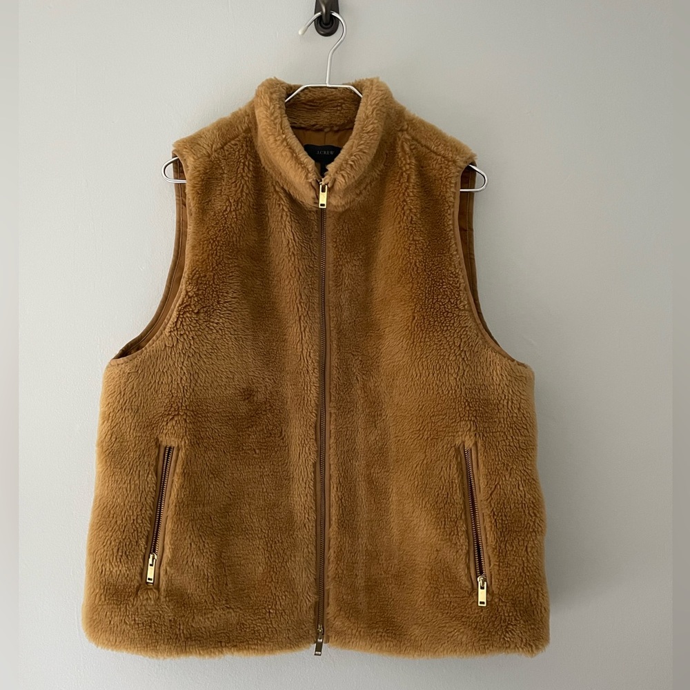 J.Crew Teddy Vest Faux Fur Size XL